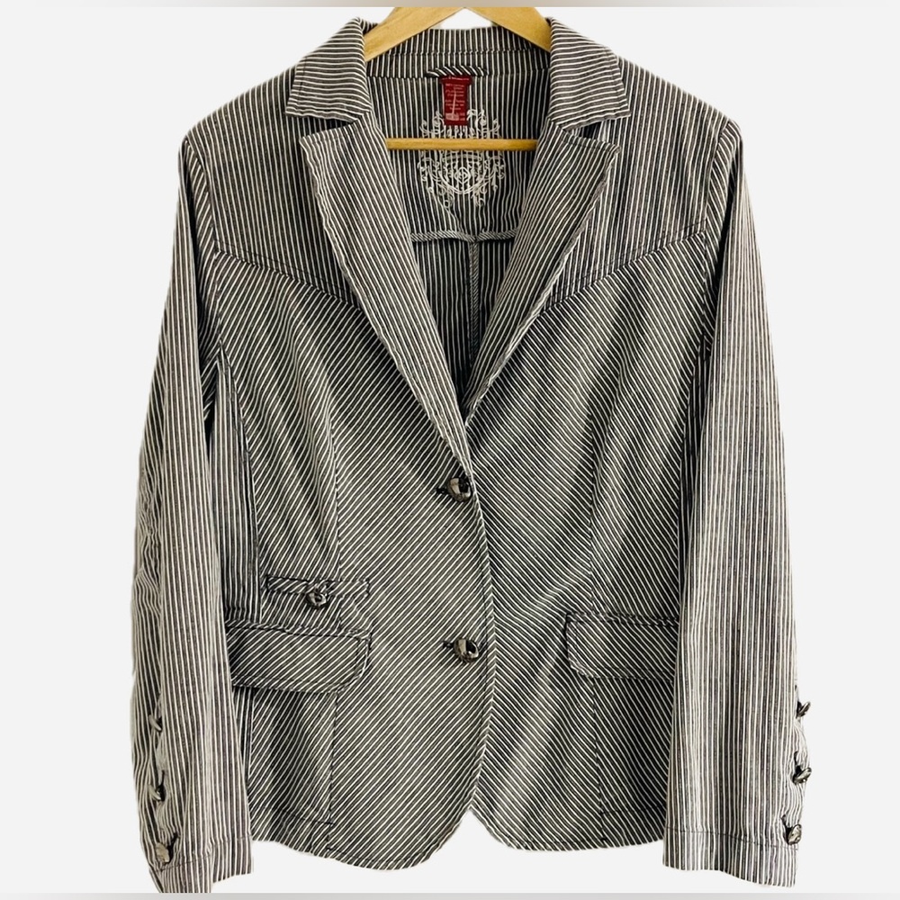 Sz.12-Olsen Europe-Pinstriped Blazer/Jacket